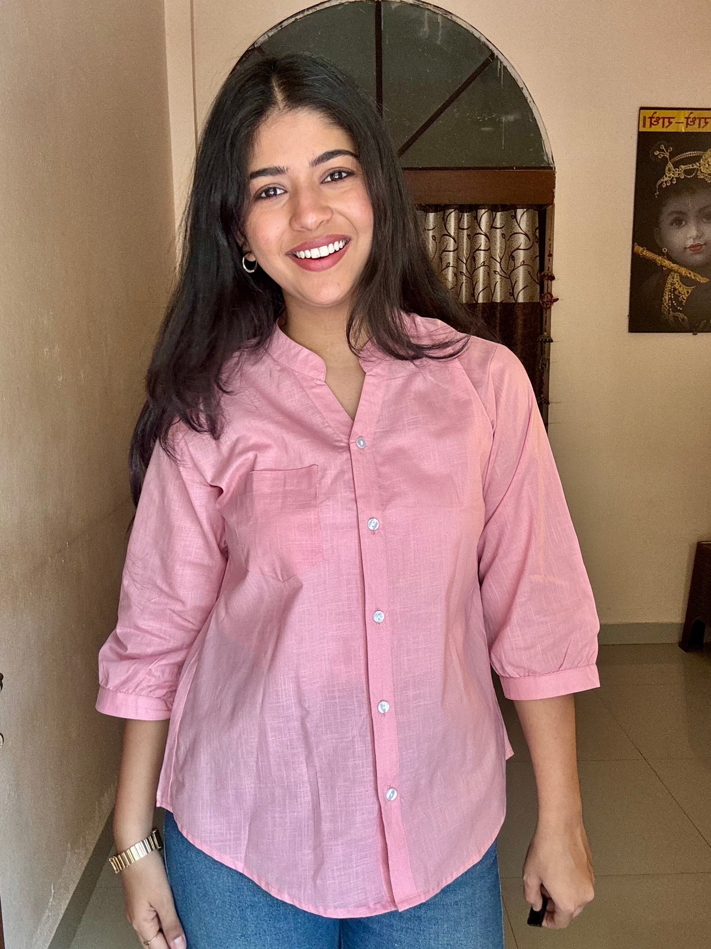 Pink Pure Cotton Shirt