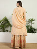 Cream Embroidered Chinon Lehenga Set