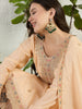 Cream Embroidered Chinon Lehenga Set