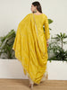 Yellow Embroidered Chinon Kurta Palazzo Set