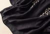 Premium Cotton Black Embroidered Shirt & Wide-Leg Pants Co-ord Set