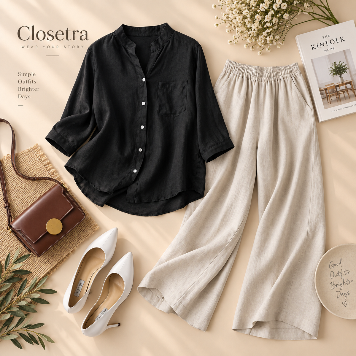 Premium Pure Cotton Black Shirt & Relaxed Fit Pants Co-ord Set