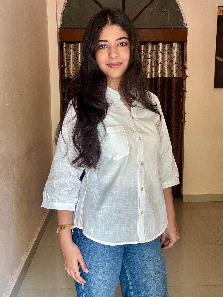 White Pure Cotton Shirt