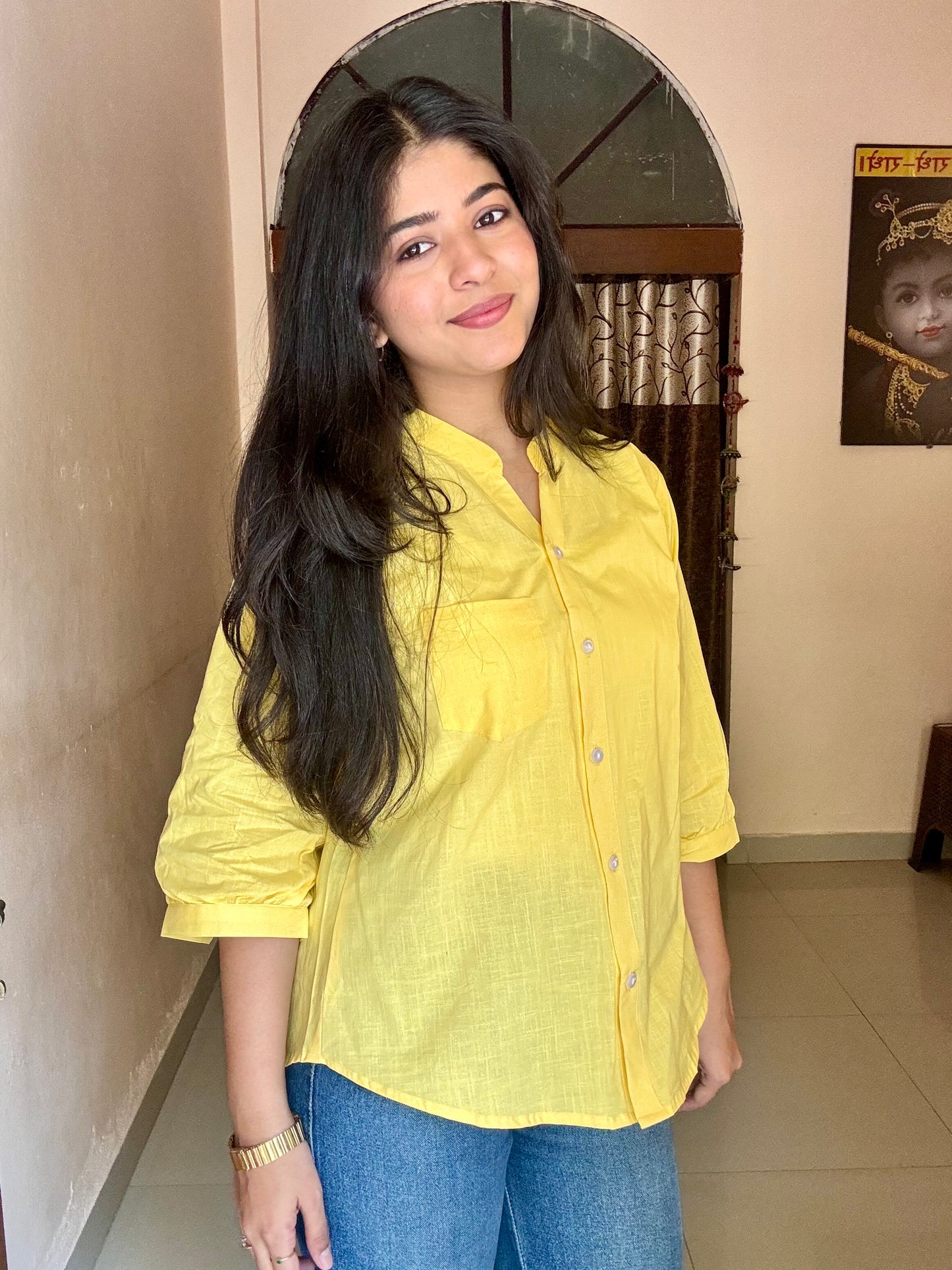 Yellow Pure Cotton Shirt