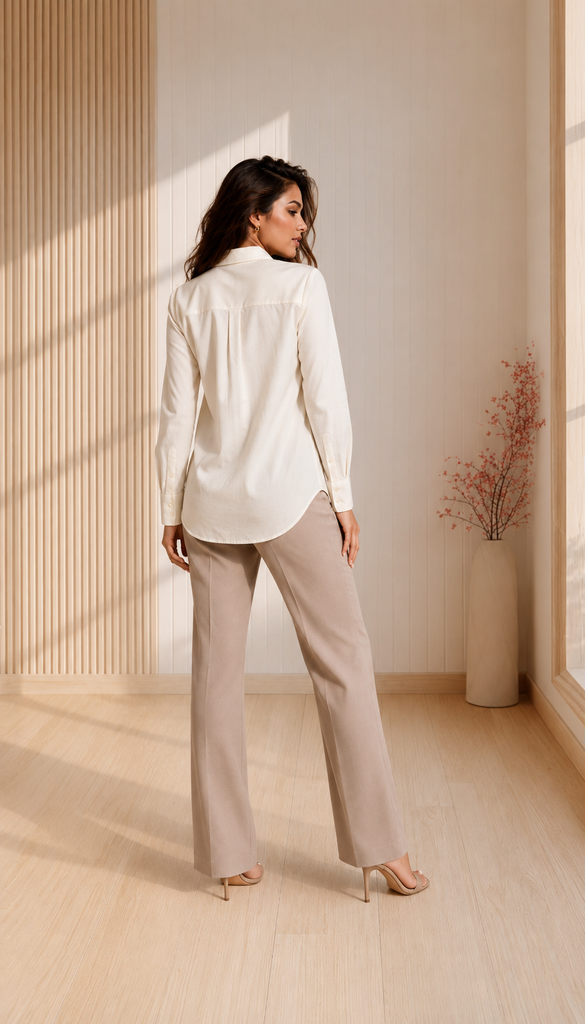 Women’s 100% Natural Cotton Solid Full Sleeve Shirt