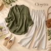 Green Pure Premium Cotton Shirt & Relaxed Fit Pants Co-ord Set