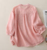 Women’s Pink Embroidered Shirt with Beige Pants Set