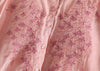 Women’s Pink Embroidered Shirt with Beige Pants Set