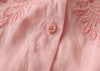 Women’s Pink Embroidered Shirt with Beige Pants Set
