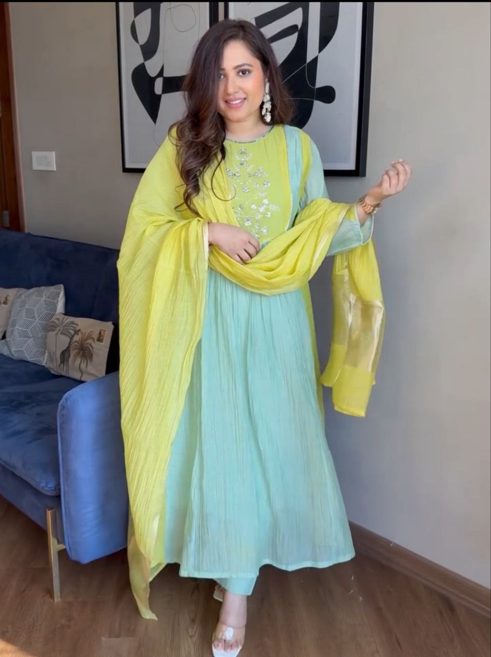 Pure Mul Chanderi Suit Set with Banarasi Dupatta