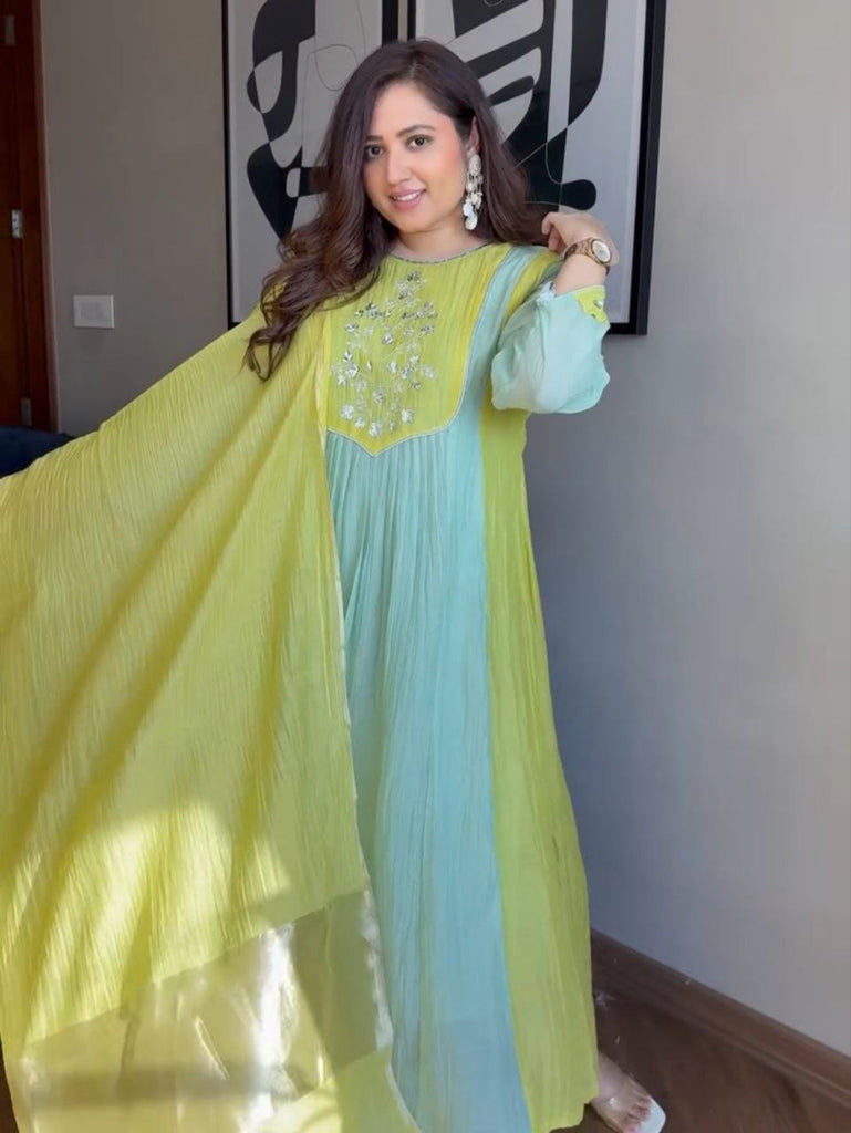 Pure Mul Chanderi Suit Set with Banarasi Dupatta